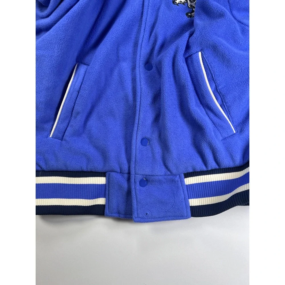 Nike LeBron James Varsity Fleece Jacket‎ Mens XL Blue Navy Lion Crest Snap Front